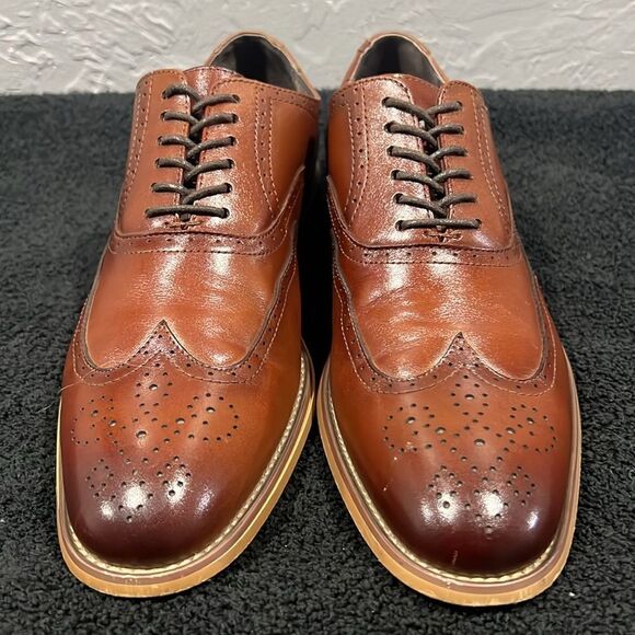 🔥🔥 STACY ADAMS Dunbar Wingtip Oxford Brown Dress Shoes - Men Sz 8M - PERFECT! - Picture 5 of 15